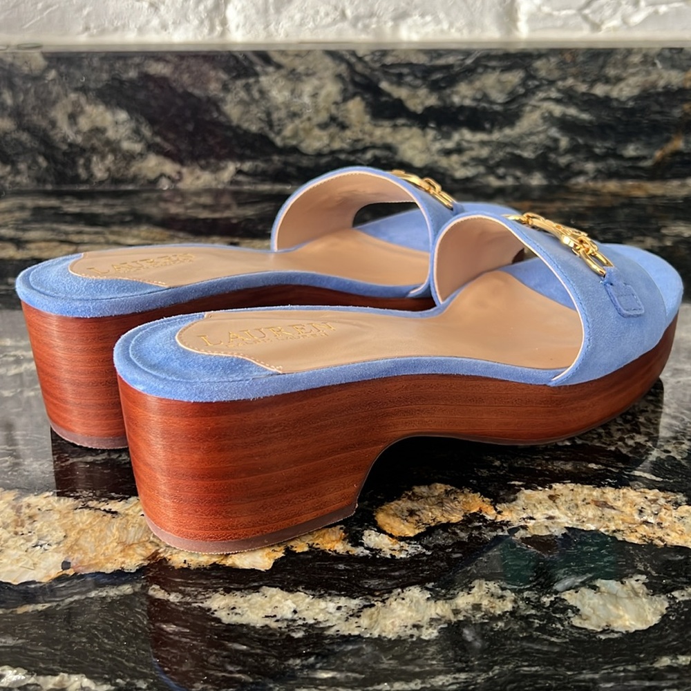 NWOT Ralph Lauren Roxanne Embellished Platform Sandals - Picture 9 of 16
